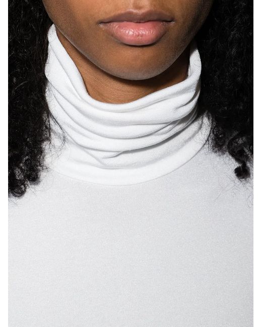 Wolford White Colorado Turtleneck Cotton Blend Bodysuit