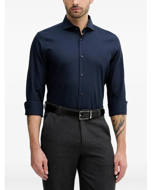Joop! Blue Patterned Button-Up Shirt for men