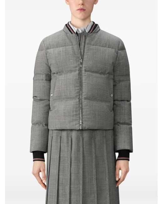 Chaqueta Con Motivo Y Capucha Thom Browne de color Gray