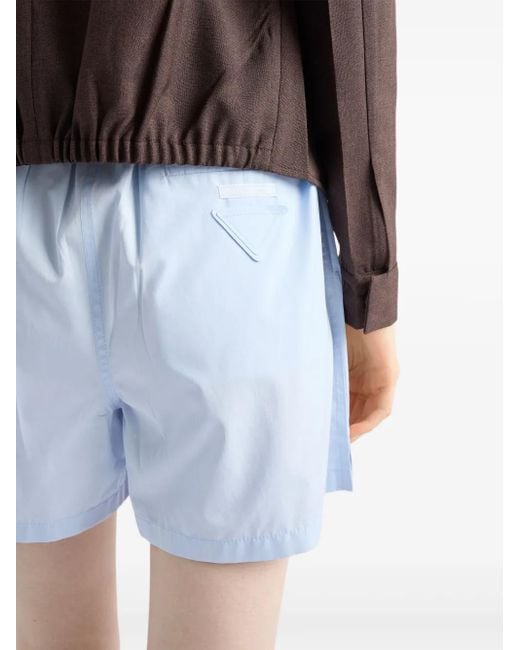 Prada Blue Cotton-Poplin Shorts