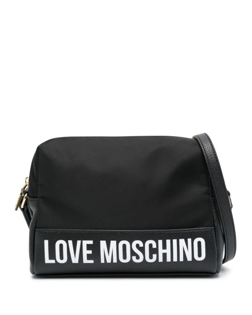 Love Moschino Black Umhängetasche mit Logo-Print