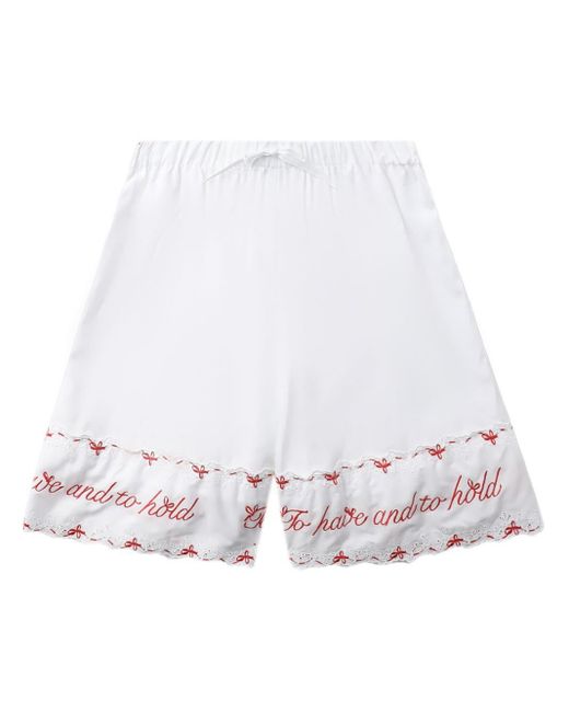 Shorts in pizzo sangallo di Simone Rocha in White da Uomo