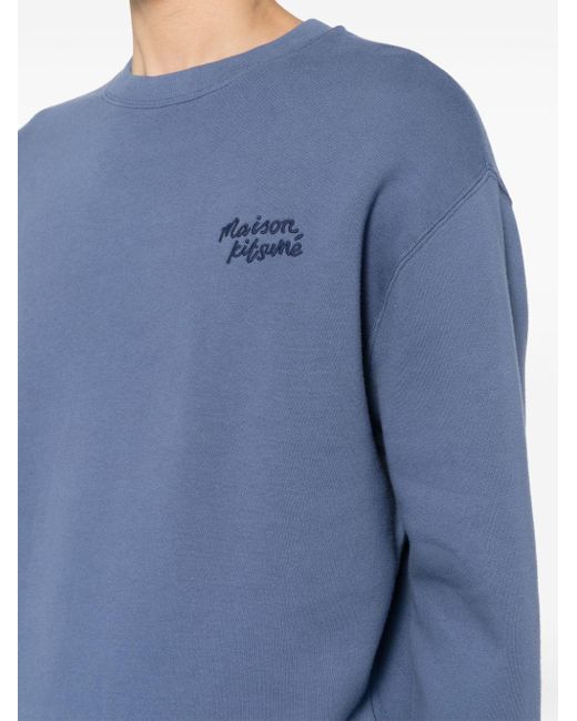 Maison Kitsuné Sweatshirt mit Logo-Stickerei in Blue für Herren