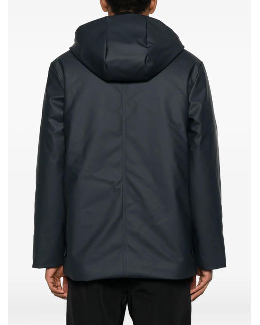 Rains Blue Button-Up Coat