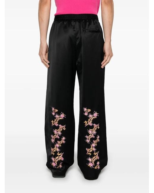 Off-White c/o Virgil Abloh Black Logo-Embroidered Trousers for men