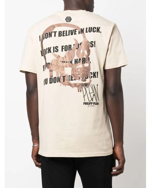 Philipp Plein Natural Ss Round-Neck T-Shirt for men