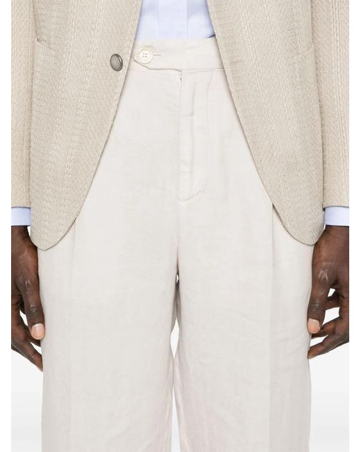 Brunello Cucinelli White Garment-Dyed Pants for men