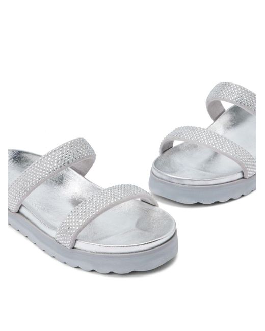 SCHUTZ SHOES White Rhinestone Sandals