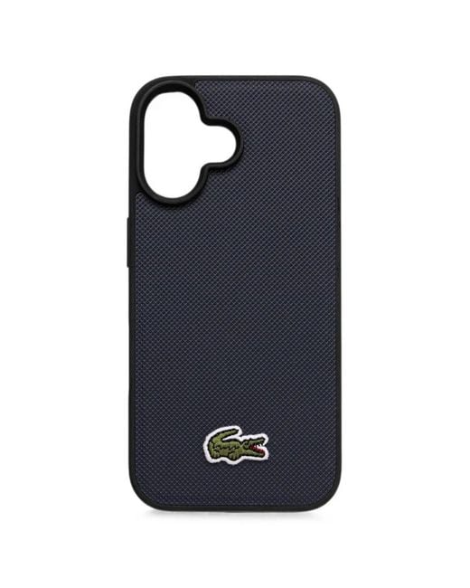 Lacoste Blue Logo-Patch Textured Iphone 16 Case
