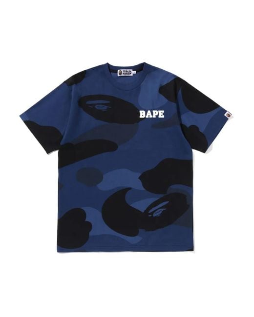 A Bathing Ape Blue Mega Color Camo T-Shirt for men