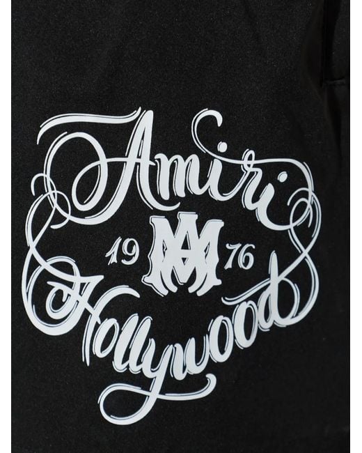 Amiri Black Printed Drawstring Swim Shorts for men