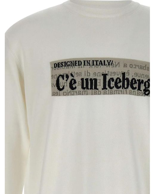 Iceberg Gray Cotton Sweater for men
