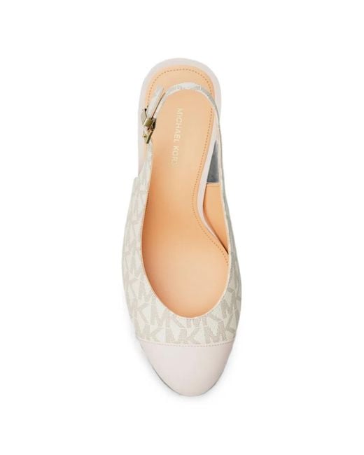 Michael Kors White Piper Flex Logo-Print Pumps