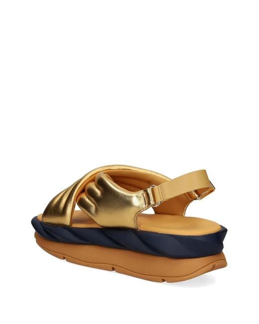4Ccccees Metallic Mellow Mana Criss-Cross Sandals