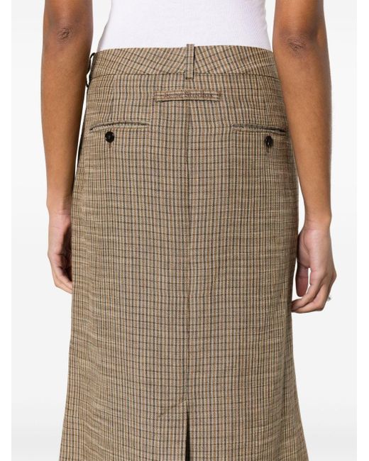 Acne Natural Checked Maxi Skirt