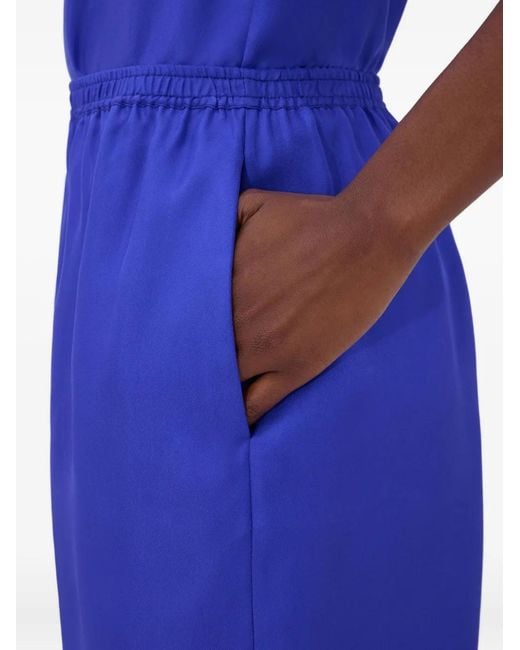 Loulou de Saison Blue Arl Elastic-Waistband Side-Pocket Shorts