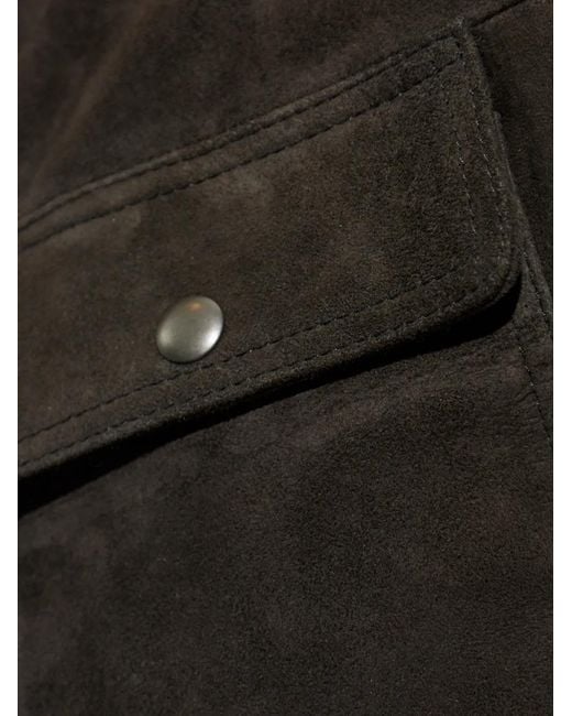 AllSaints Black Shelton Suede Jacket for men