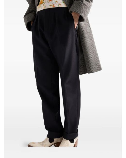 Prada Blue Pleated Trousers for men