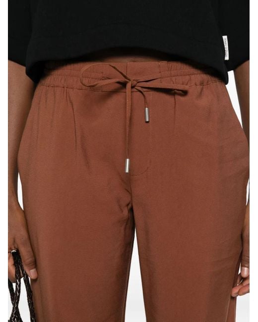 Marc O' Polo Brown Cuffed Drawstring Trousers