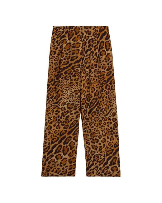 A PAPER KID Brown Animal Print Trousers