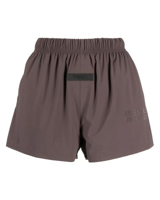 Fear Of God Purple Logo-Print Drawstring-Waist Shorts