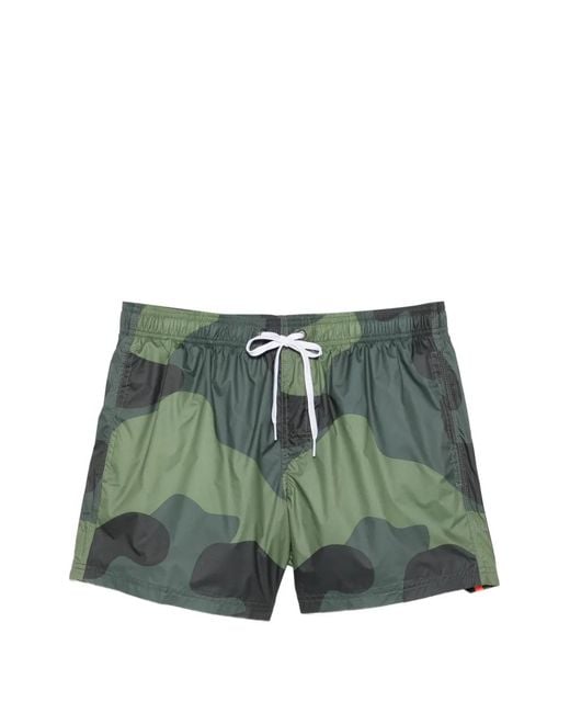 Sundek Green Short De Bain À Motif Camouflage for men