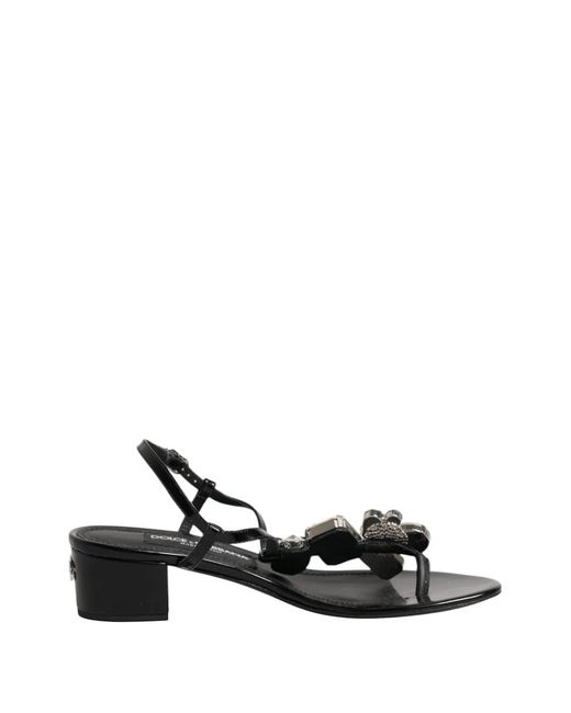 Dolce & Gabbana White Crystal-Embellished Ankle-Strap Sandals