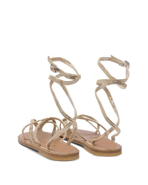 K. Jacques Metallic Riemchensandalen aus Leder