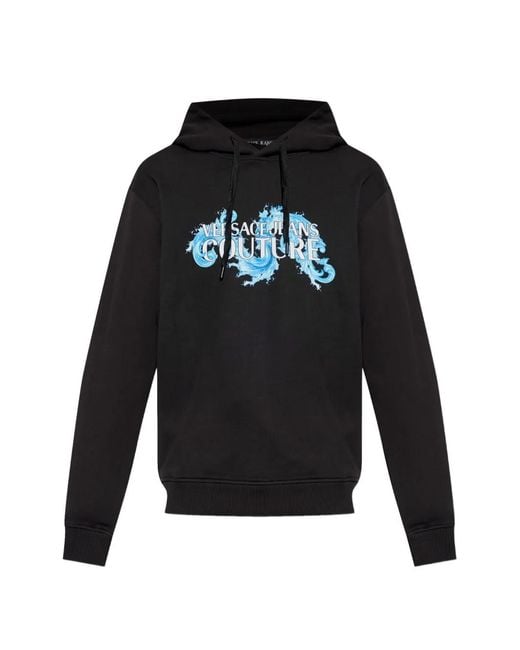 Versace Jeans Couture Black Hooded Sweater for men