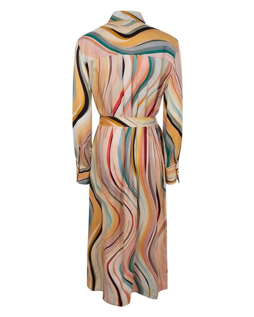 Paul Smith Natural Patterned Midi Dress