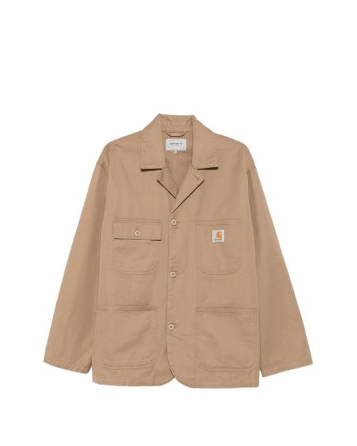 Carhartt Natural Logo-Patch Button-Up Jacket for men