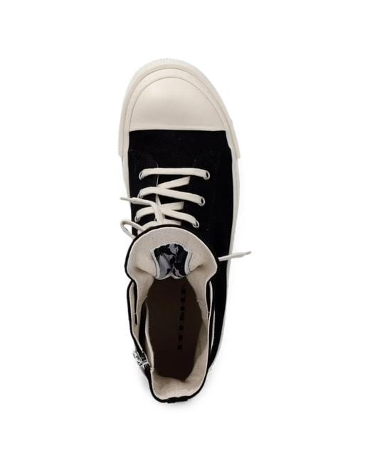Rick Owens Black Lace-Up Zip-Fastening Sneakers for men