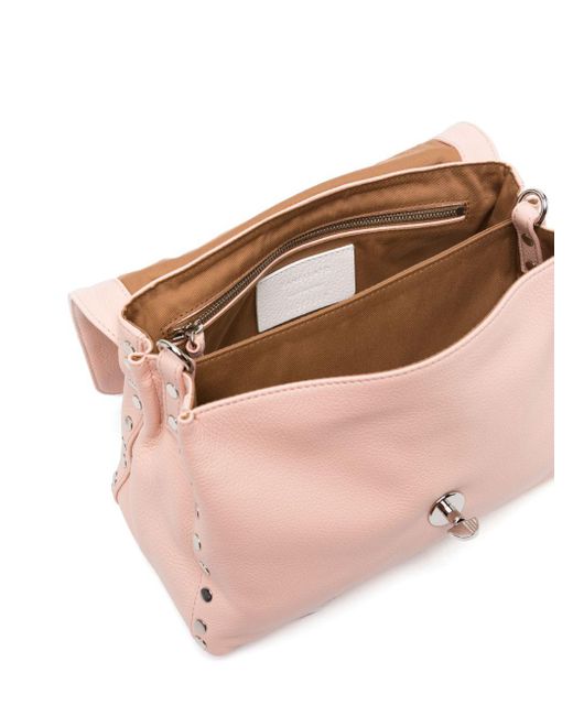 Borsa a spalla con borchie di Zanellato in Pink