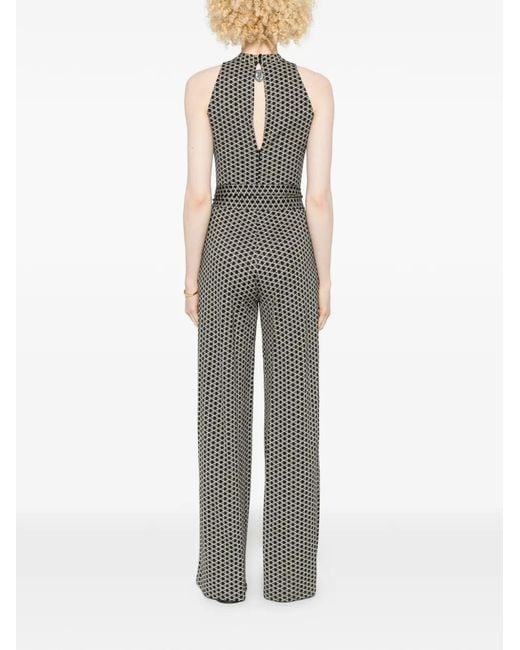 Siyu Gray Geometric-Print Jumpsuit