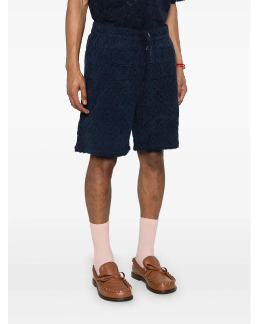 Daily Paper Blue Lace Shield Shorts for men