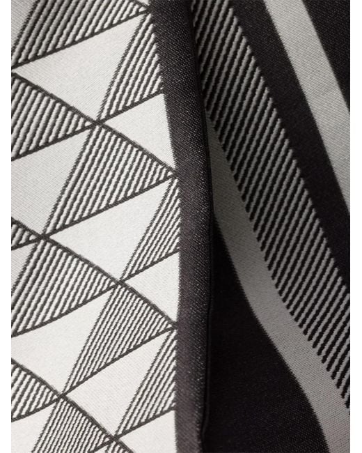 Prada Gray Jacquard Silk Scarf