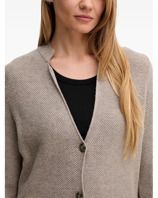 Benetton Natural Button Patch-Pocket Cardigan