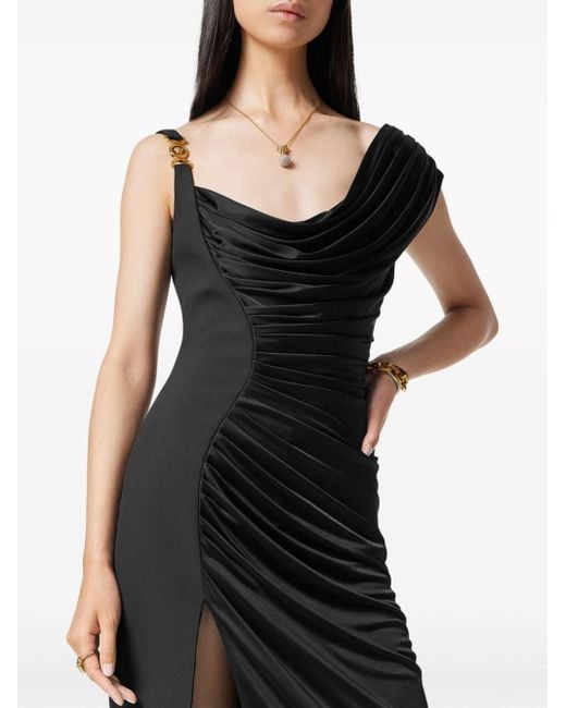 Versace Black Medusa '95 Draped Gown