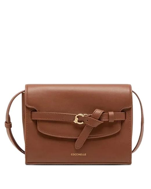Bolso de hombro con hebilla Coccinelle de color Brown