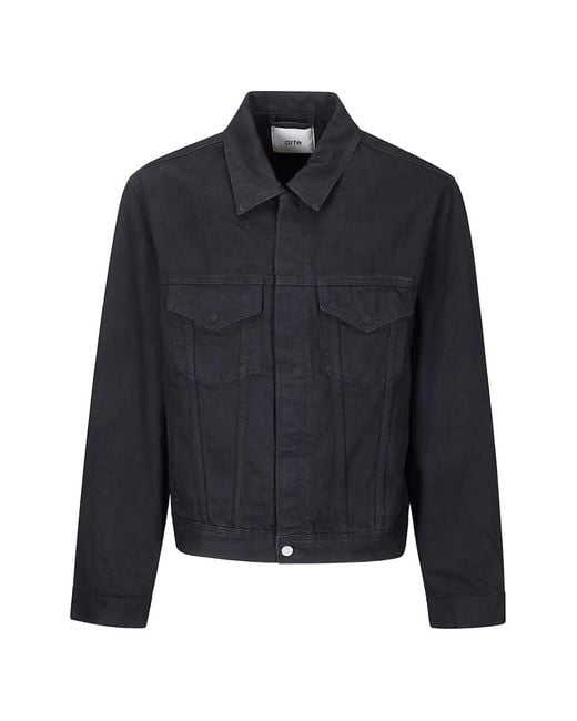 Arte' Blue Veste En Jean À Logo Imprimé for men