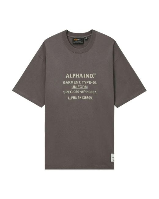 メンズ Alpha Industries グラフィック Tシャツ Gray