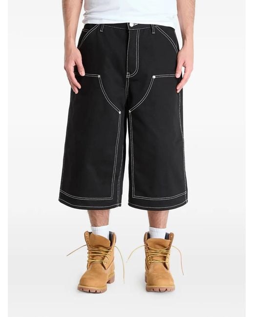 AWAKE NY Black Double-Knee Jorts for men