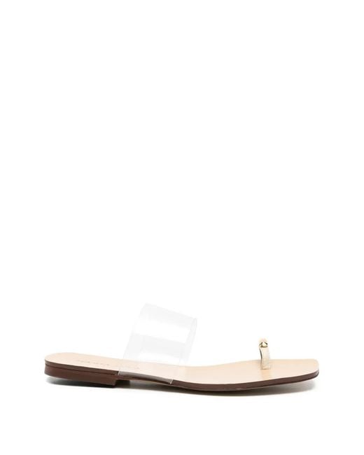 MARIA LUCA White Transparent-Strap Toe-Ring Sandals