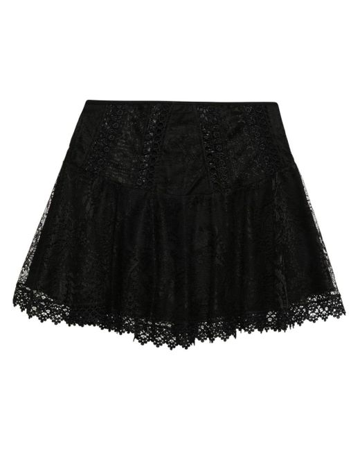 Charo Ruiz Black Thea Lace Mini Skirt