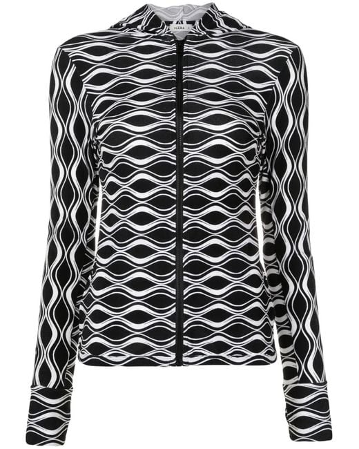 Amir Slama Black Abstract-Print Cut-Out Jacket