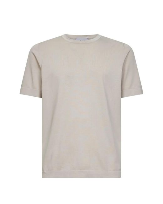 D4.0 White Ribbed Crew-Neck T-Shirt for men