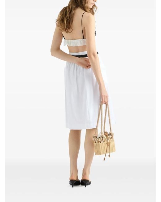 Prada Natural Lace-Panelling Top