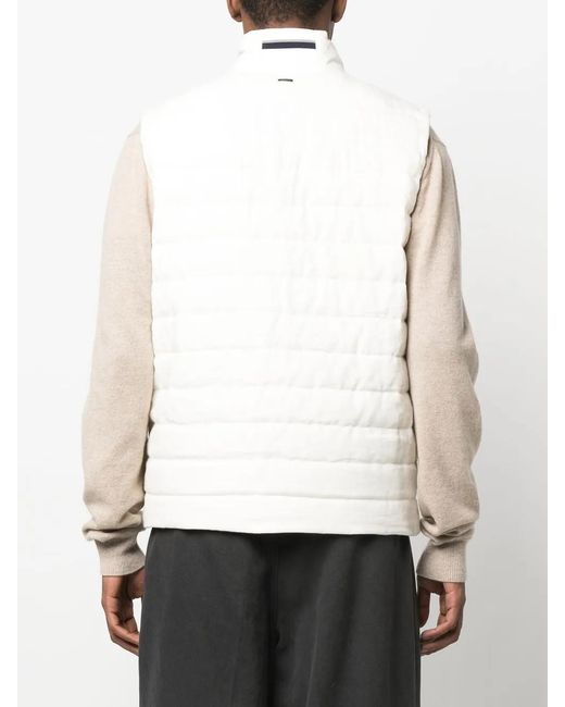 Herno White Padded-Design Feather Down Gilet for men