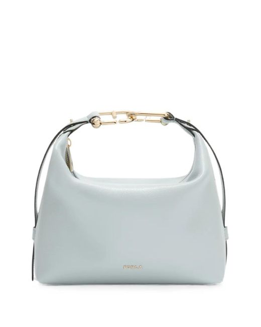 Furla Gray Tonie Leather Clutch Bag