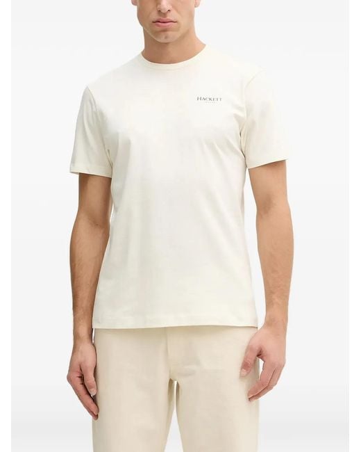 Hackett White Logo-Print Short-Sleeve T-Shirt for men